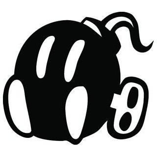 BOBOMB GUY VIDEO GAME   5 WHITE   Vinyl Decal Sticker