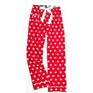 Red White Polka Dot VIP Flannel Pants for Lounging, Sleep, Sports. For 