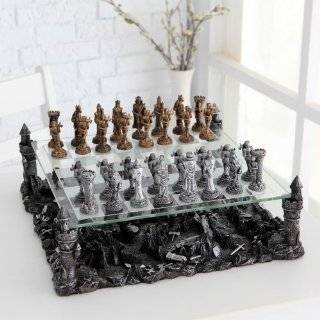 3D Knight Pewter Chess Set