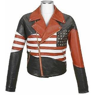 Xport Designs Patriotic American Flag Biker Leather Jacket