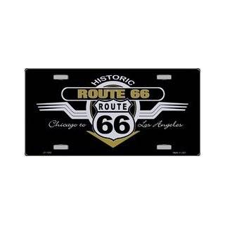 LP   1030 Historic Route 66 Shield & Wing License Plate   X206