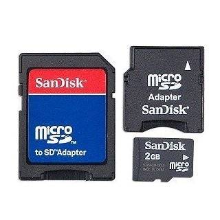 SanDisk 2GB MicroSD Card with SD & MiniSD Adapters (SDSDQ 2048, BULK 