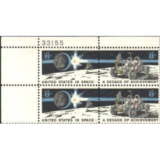 1971 SPACE ACHIEVEMENT DECADE ~ LUNAR ROVER #1435b Plate Block of 4 x 