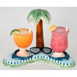   Fries Salt & Pepper Shakers with Palm Tree Tray