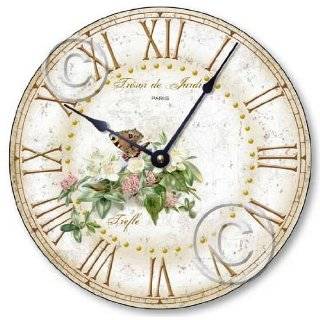   C2040 Vintage Shabby Style 10.5 Inch Butterfly & Clover Blossoms Clock