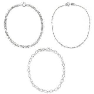   Three Bismarck, Flat Open Oval Link and Thin Twisted Bar and Bead