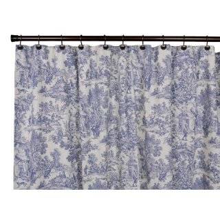  Park B. Smith Peony Shower Curtain, Navy/Natural