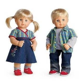   Bitty Baby Twins Plaid & Denim Outfit Dress Set for Boy & Girl Dolls
