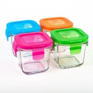 Wean Green Glass Cubes Baby Food Containers   Multi Color 4 Pack Wean 