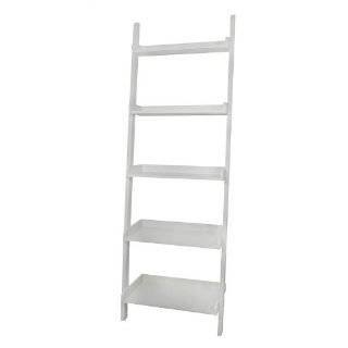 White 5 tier Leaning Ladder Book Shelf