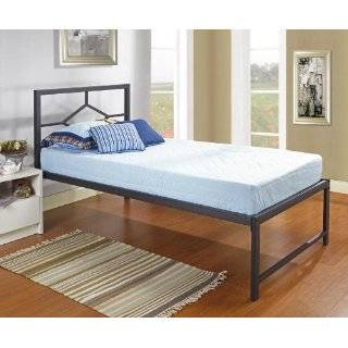 Black Metal Twin Size Day Bed (Daybed) Frame With Headboard