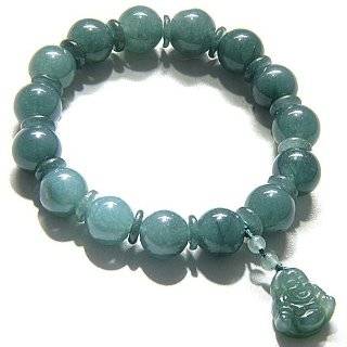 Happy Buddha Charm Stretchy Bracelet with Turquoise Beads 