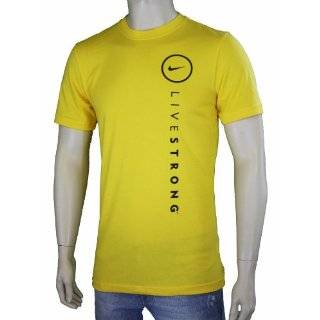 Livestrong Nike Mens Vertical Logo Dri Fit Mens Shirt  Yellow