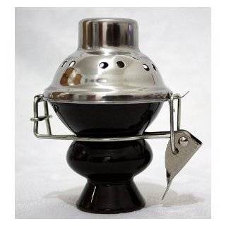   Steel Wind Cover   BLACK Ceramic Bowl and Metal Screen for Hooka