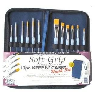   Langnickel Keep N Carry Artist Soft Grip Brush Set with Zippered Case