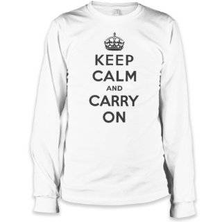  Keep Calm and Carry On (White) Long Sleeve Fine Jersey T 
