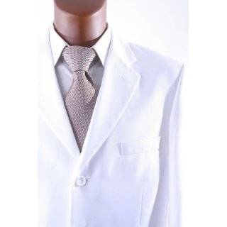  Mens Single Breasted 4 Button White Dress Suit Clothing