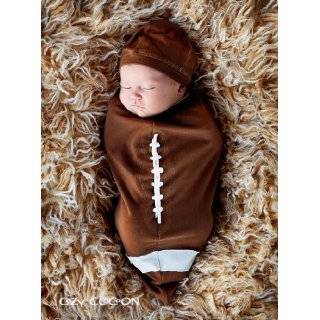 Cozy Cocoon® Football Bunting & Cap   Brown 0   3 months