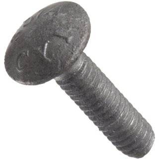 Galvanized Steel Carriage Bolt, Oval Head, 1/4 20, 6 Length (Pack of 