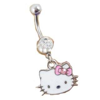 Hello Kitty Cute Sexy WHITE & PINK Belly Navel Ring