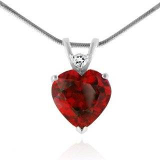 XPY Sterling Silver and 14k Yellow Gold Created Ruby Heart Pendant, 18 