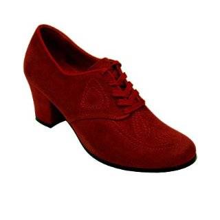 Aris Allen Womens Red 1930s Vintage Velted Oxford Swing Dancing Shoes 