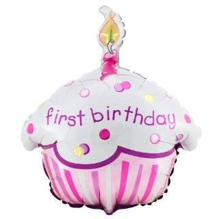  Pink 1st Birthday Polka Dot Candle Toys & Games