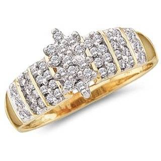  Cluster Diamond Ring Anniversary Womens 10k Yellow Gold (0 
