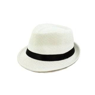 GHAT57WHT02 Stylish White Fedora Hat Brings in Refresh Feelings Shoes