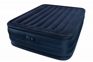 Intex Raised Downy Air Mattress Queen Guest Bed Blow Up Home Indoor Storage