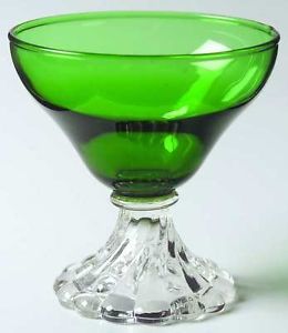 Anchor Hocking Burple Green Champagne Sherbet Glass 5688