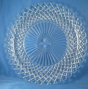 Depression Glass Anchor Hocking Waterford Waffle Pattern LG Platter 14 Inch