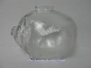 Collectible Clear Glass Anchor Hocking Large Pig Piggy Bank New