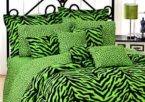 New 2 Lime Green Cheetah Leopard Print Standard Size Pillow Cases Bedding