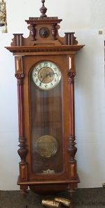 Amazing Antique Art Nouveau Wall Clock Regulator Huge Pendulum Weights to Fix