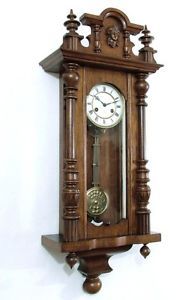 Antique Junghans Vienna Regulator Striking Wall Clock Grid Iron Pendulum