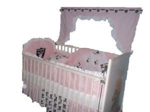 Pink Baby Nursery Crib Bedding Set w Dallas Cowboys