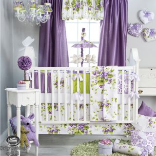 Baby Girl Purple Lavender Green Babies Quilt Crib Nursery Collection Bedding Set