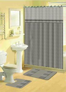 Gray Stripe Shower Curtain