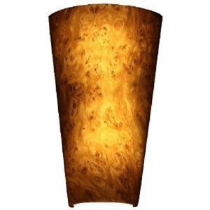 Exciting Lighting 002464 Battery Wood Conical LED Wall Sconce Brown