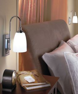 Classic Wall Sconce w Remote Bed Side Reading Lamp LED Light Battery Operatedat