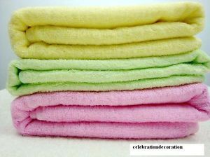  1pc Bamboo Fiber Bath Towel 140x70cm Pure Color Bath Towel