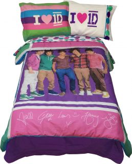 8PC One Direction Full Bedding Set 1D Reversible Comforter Polka Dot Sheets