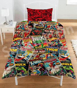 Marvel Comics Hero Avengers Single Duvet Cover Pillowcase Bedding Set Kids Boys
