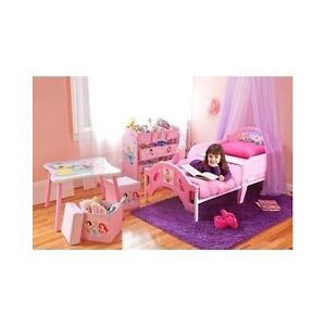 Disney Princess Bedroom Set Girls Toddler Furniture Childrens Bed Toy Organizer