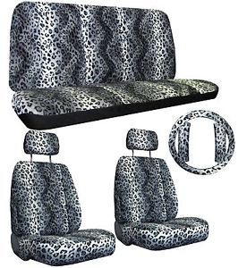 Grey Leopard Seat Covers