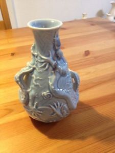 Lladro Bud Vase Dragons Blue