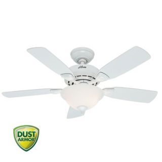 Hunter 52080 Caraway 5 Blade 44" Ceiling Fan Blades and Light Kit Included