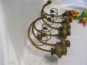 Vintage Large Candle Holder Wall Sconce Wrought Iron Heavy Victorian Mid Century