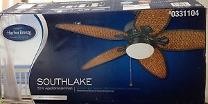 Harbor Breeze 52" Southlake Aged Bronze Outdoor Ceiling Fan with Light Kit